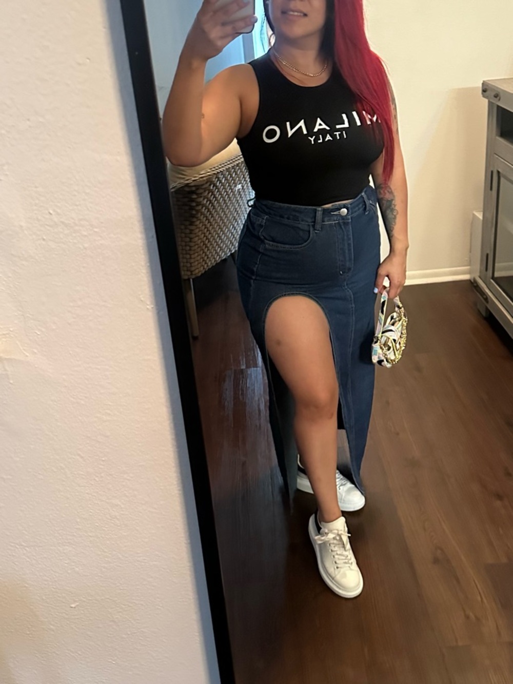 SHEIN Blue Denim Skirt